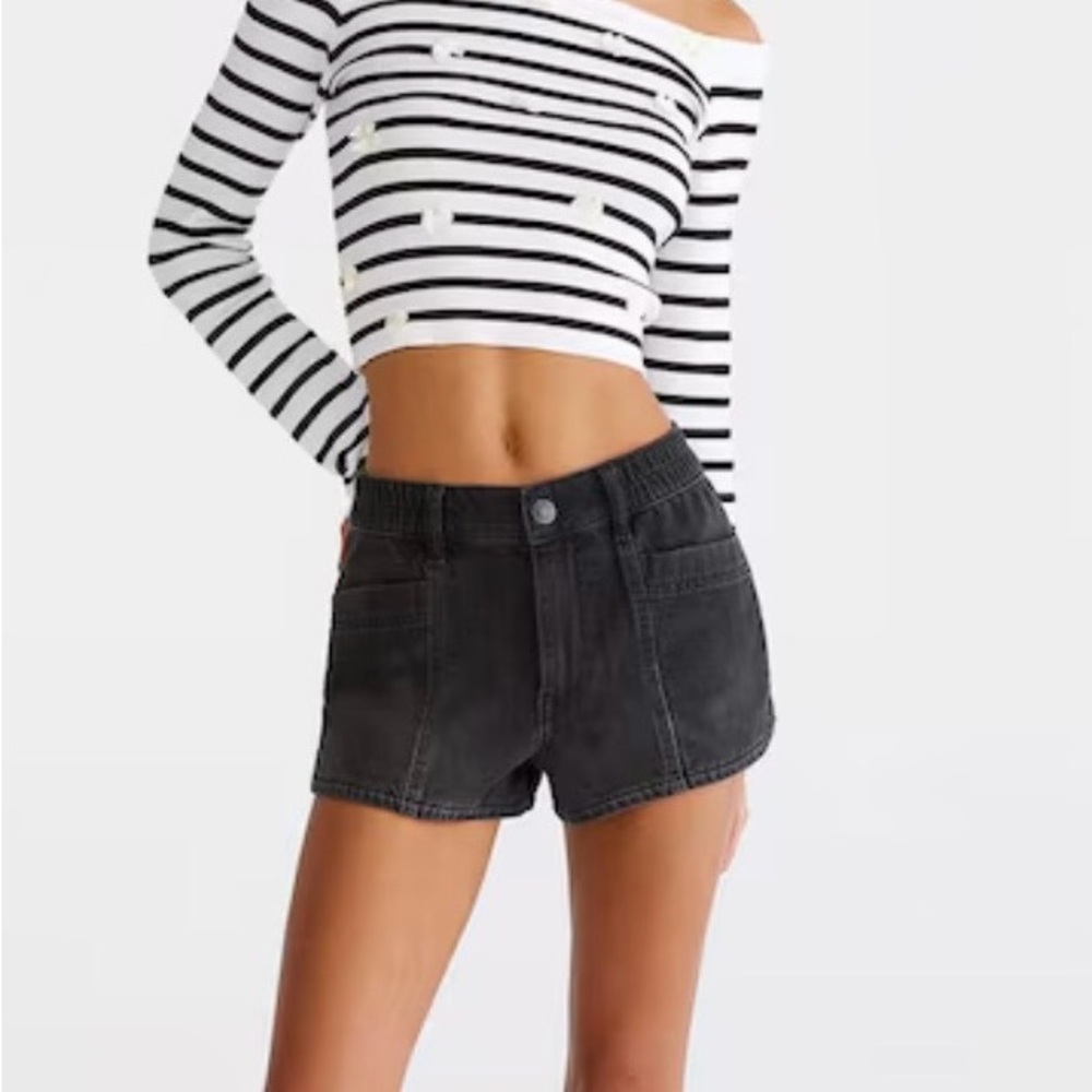 Aeropostale Pull-on Denim Shorty Shorts